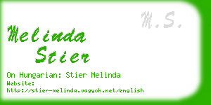 melinda stier business card